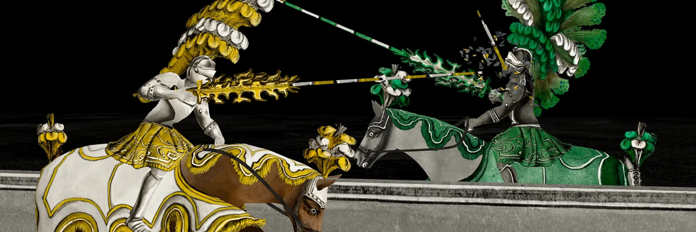 Illustration von zwei Rittern mit Lanzen