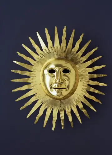 Maske in Form einer Sonne